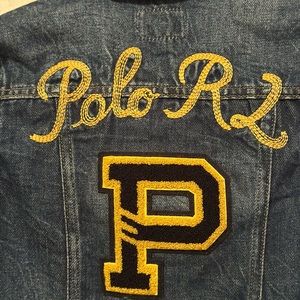 Polo Ralph Lauren Letterman Trucker Denim Jean Jacket Kid’s Size 6